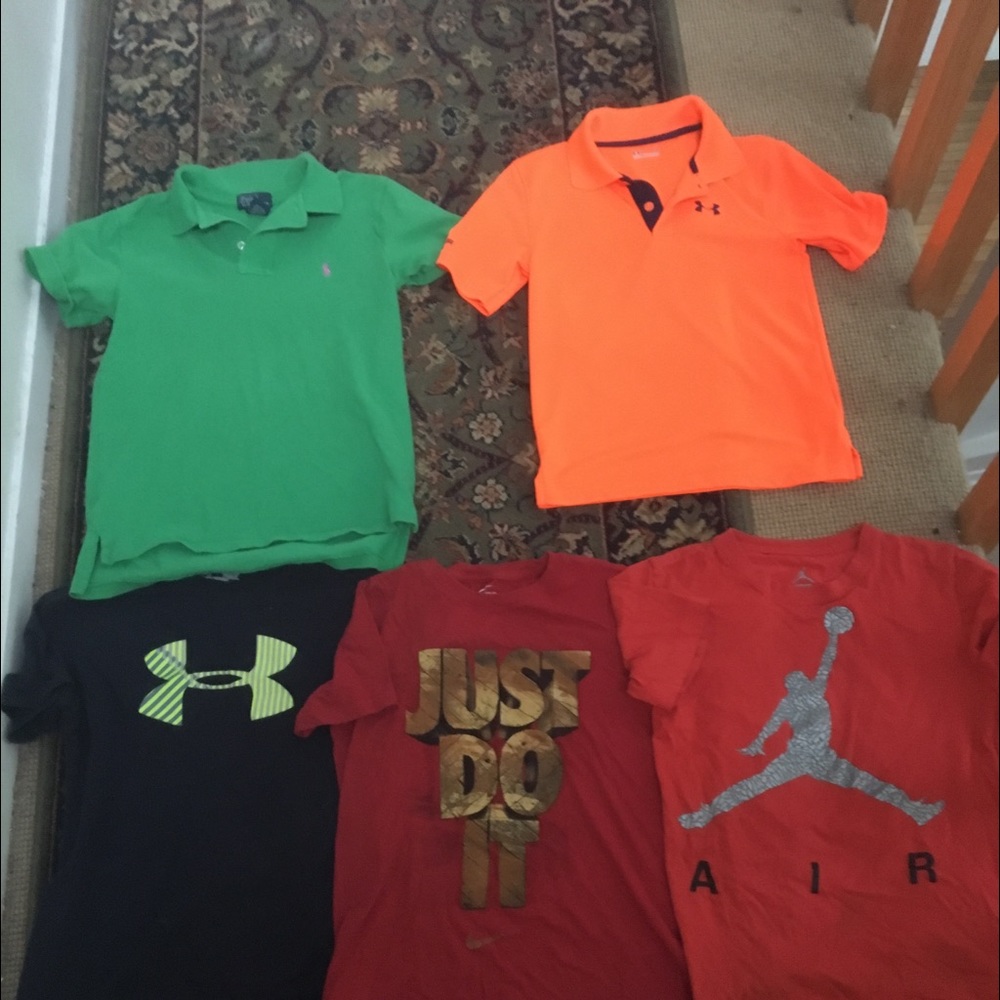 Boys Under Armour, Nike and Polo shirts